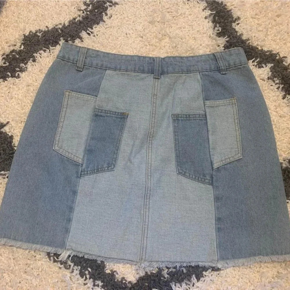 NWT women’s Chelsea & violet color block denim jean mini skirt size 29/w… - Picture 2 of 10